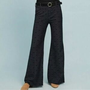 Cartonnier Navy Pinstripe Flare Pants